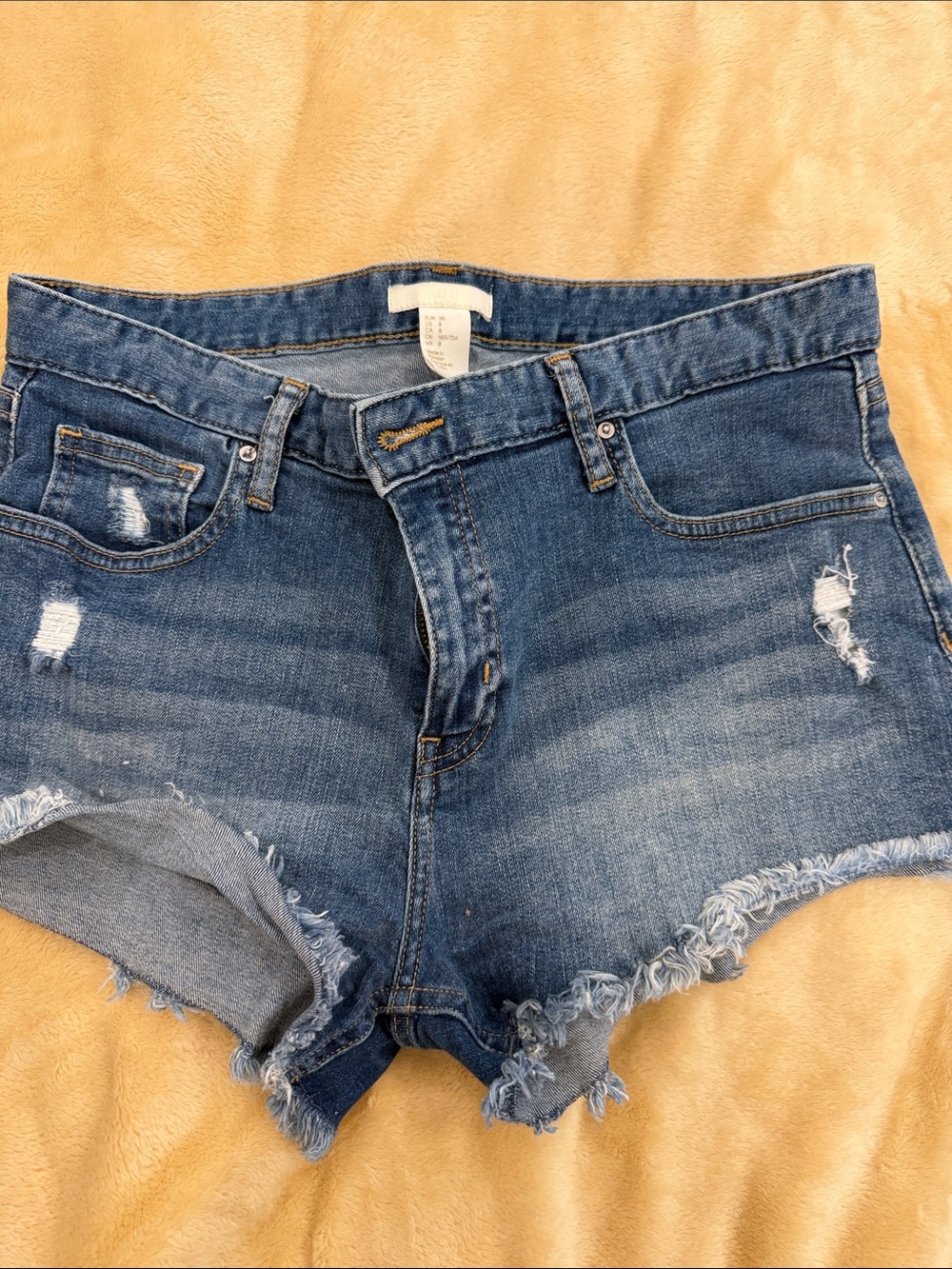 H&M Blue Distressed Denim Jean Shorts